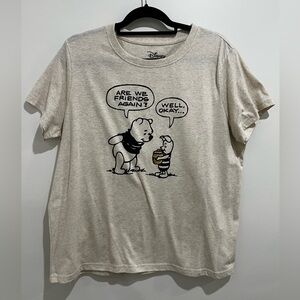 Disney Winnie the Pooh & Piglet Graphic T-shirt Women’s Large Cream